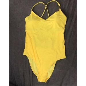 AERIE NEON YELLOW STRAPY BACK ONE PIECE - XL REG